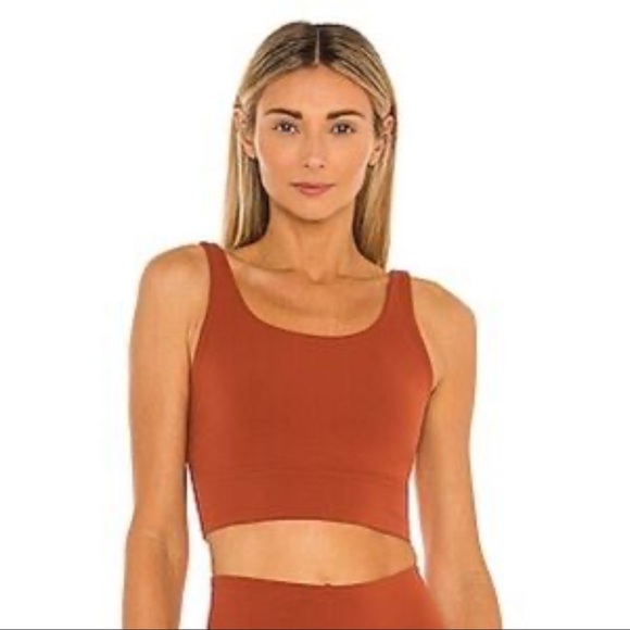 Nike Women's Yoga Lux Tank Top in Rust/Orange - Picture 1 of 4